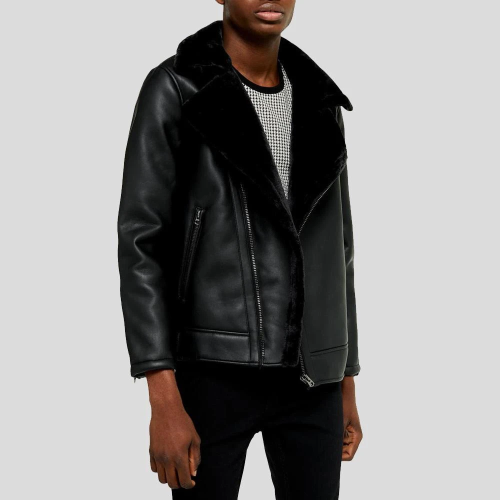 Shearling Leather Bard Black Shearling Leather Jacket 3 Shearling Leather Bard Black Shearling Leather Jacket