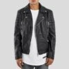 Shearling Leather Alvin Black Biker Quilted Leather Jacket -Milani Jackets Shop 1 bd811a3b 4f5e 461b af96 fad7efe55f83