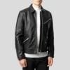 Shearling Leather Benn Black Motorcycle Leather Jacket -Milani Jackets Shop 1 c756651a 0878 49cd b52b b8fa2f6af3ca