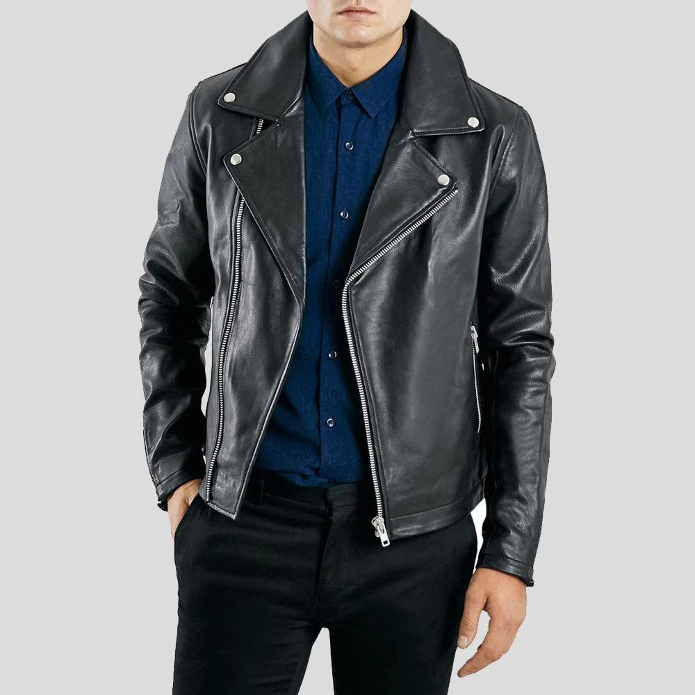 Shearling Leather Barden Black Motorcycle Leather Jacket 3 Shearling Leather Barden Black Motorcycle Leather Jacket