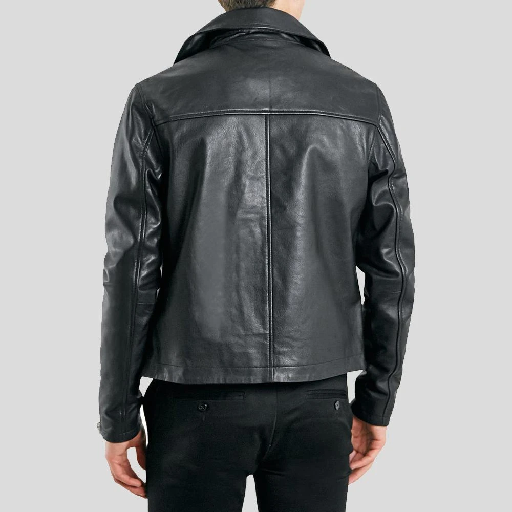 Shearling Leather Barden Black Motorcycle Leather Jacket 4 Shearling Leather Barden Black Motorcycle Leather Jacket - Image 2