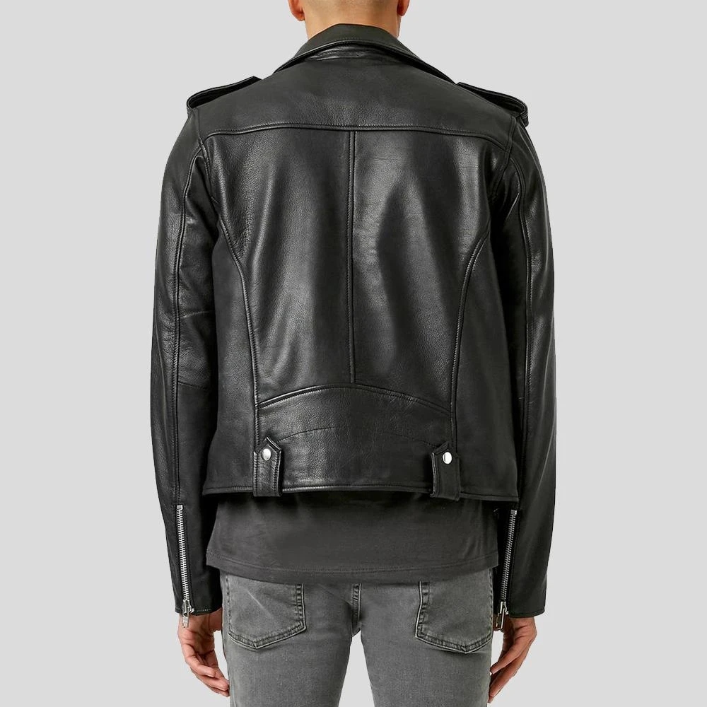 Shearling Leather Cimarron Black Motorcycle Leather Jacket 5 Shearling Leather Cimarron Black Motorcycle Leather Jacket - Image 3