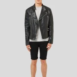 Shearling Leather Barret Black Motorcycle Leather Jacket -Milani Jackets Shop 3 531b0e6a b6cb 4f0f bd6c 34b3fbaa5388