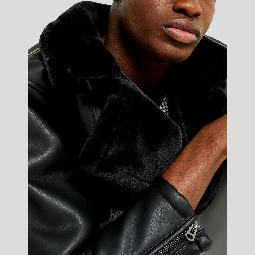 Shearling Leather Bard Black Shearling Leather Jacket 5 Shearling Leather Bard Black Shearling Leather Jacket - Image 3