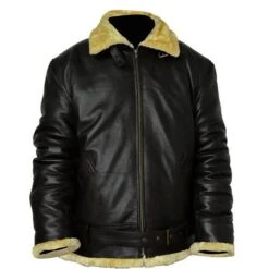 Custom Made Aviator Men’s Black Leather Jacket -Milani Jackets Shop AVIATOR MEN BLACK LEATHER JACKET
