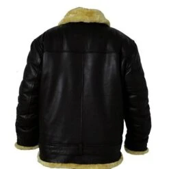 Custom Made Aviator Men’s Black Leather Jacket -Milani Jackets Shop AVIATOR MEN BLACK LEATHER JACKET 3