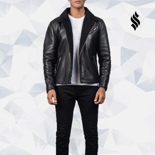 Shearling Leather Shearling Black Leather Jacket 3 Shearling Leather Shearling Black Leather Jacket