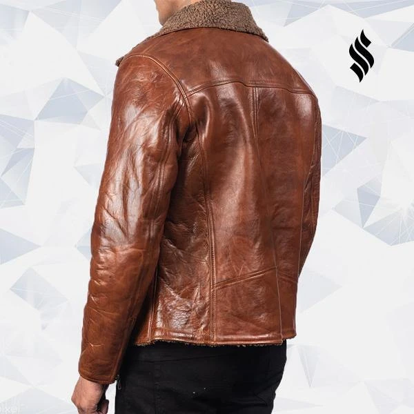 Shearling Leather Shearling Brown Leather Jacket 4 Shearling Leather Shearling Brown Leather Jacket - Image 2