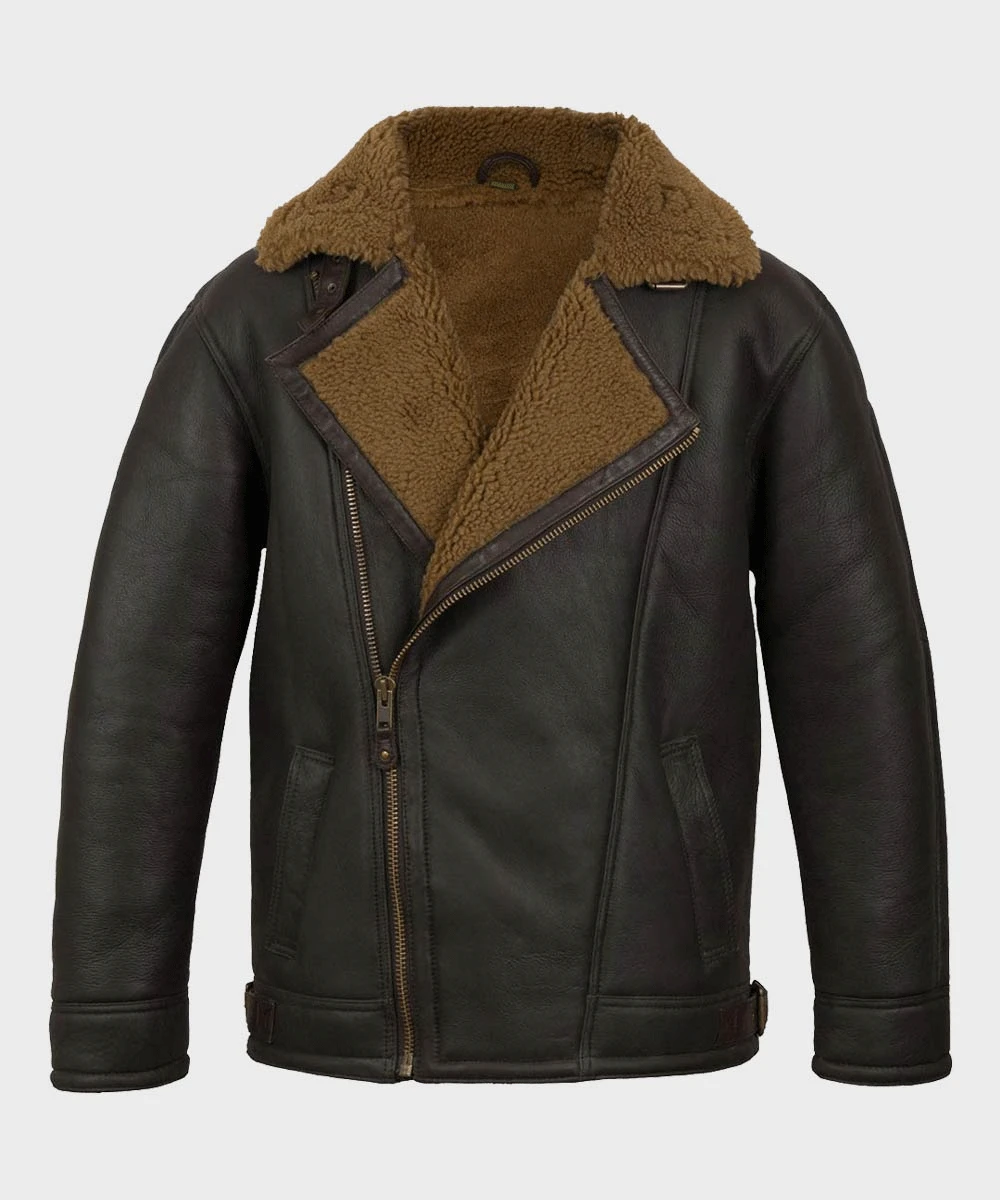 Custom Made Anderson Black Sheepskin Shearling Leather Jacket 2 Custom Made Anderson Black Sheepskin Shearling Leather Jacket