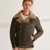 Shearling Leather Army Green B3 Airforce Shearling Sheepskin Aviator Leather Jacket 1 Shearling Leather Army Green B3 Airforce Shearling Sheepskin Aviator Leather Jacket -Milani Jackets Shop ArmyGreenB3AirforceShearlingSheepskinLeatherJacket2