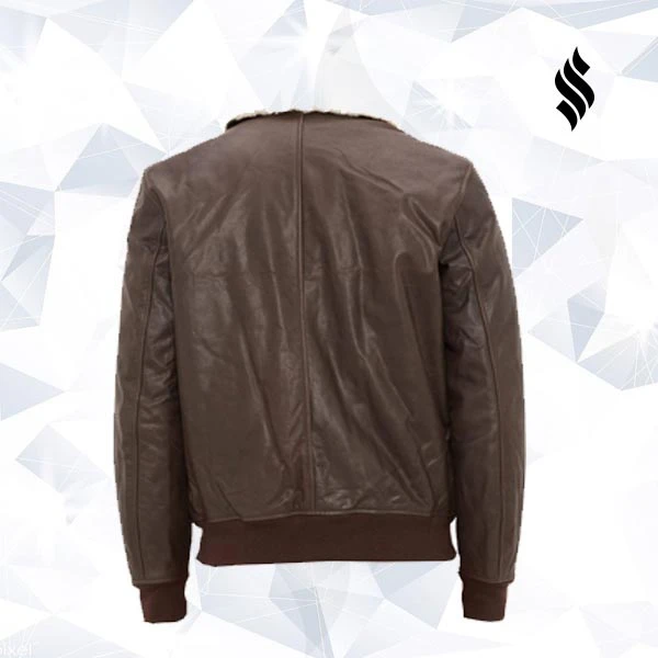 Custom Made Aviator Leather Jacket With Removable-collar 4 Custom Made Aviator Leather Jacket With Removable-collar - Image 2