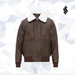 Custom Made Aviator Leather Jacket With Removable-collar
