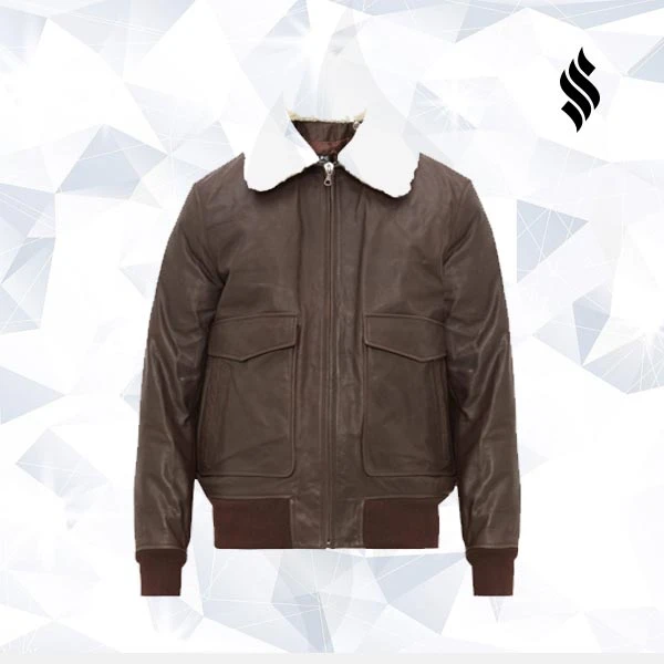 Custom Made Aviator Leather Jacket With Removable-collar 3 Custom Made Aviator Leather Jacket With Removable-collar