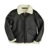 Shearling Leather Men B-6 Black Shearling Bomber Jacket -Milani Jackets Shop B 6BlackShearlingBomberJacket