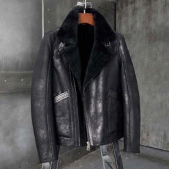 Custom Made B3 Bomber Jacket Shearling Motorcycle Jacket