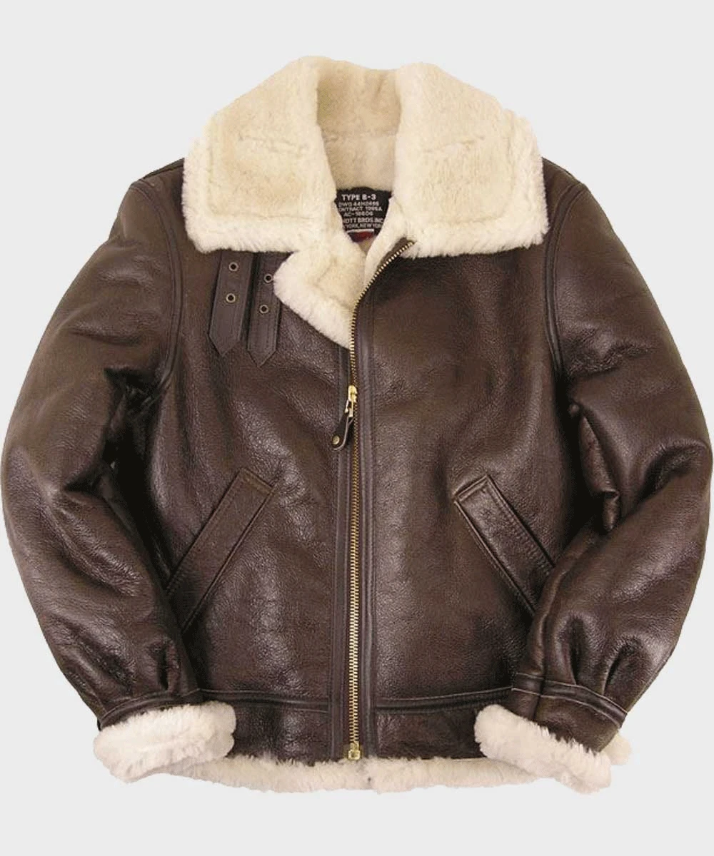 Custom Made Mens Brown B3 Sheepskin Leather Jacket 3 Custom Made Mens Brown B3 Sheepskin Leather Jacket