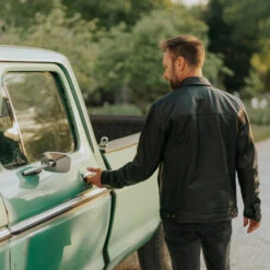 Shearling Leather B3 Black Mens Rugged Style Sheepskin Leather Motorcycle Jacket -Milani Jackets Shop B3BlackMensRuggedStyleSheepskinLeatherMotorcycleJacket