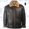 Custom Made Men Black Aviator Shearling Jacket 1 Custom Made Men Black Aviator Shearling Jacket -Milani Jackets Shop Best Men Black Aviator Shearling Jacket