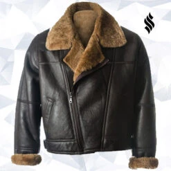Custom Made Men Black B3 Sheepskin Jacket