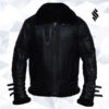 Custom Made Men Black Biker Shearling Jacket 2 Custom Made Men Black Biker Shearling Jacket -Milani Jackets Shop Best Men Black Biker Shearling Jacket