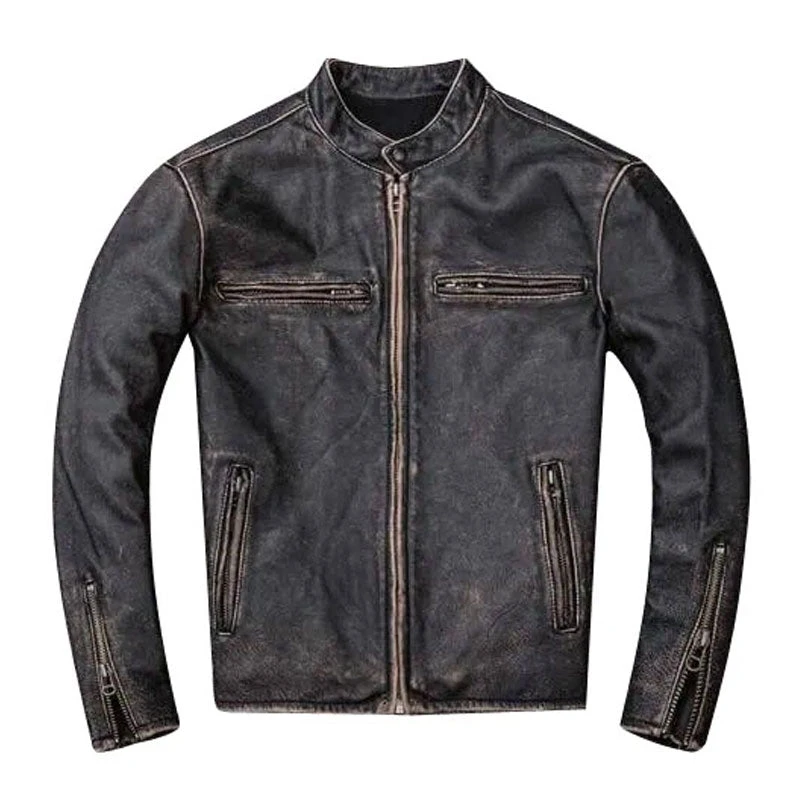 Biker Leather Jacket Mens Vintage Black Leather Motorcycle Jacket 3 Biker Leather Jacket Mens Vintage Black Leather Motorcycle Jacket