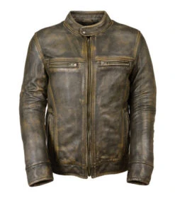 Biker Leather Jacket Men's Brown Distressed Motorbike Riding Biker Jacket