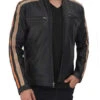 Biker Leather Jacket Harland Stripe Black Leather Cafe Racer Style Jacket For Men 1 Biker Leather Jacket Harland Stripe Black Leather Cafe Racer Style Jacket For Men -Milani Jackets Shop Biker Leather Jacket 1 99da1a1a bf20 4ae4 a477 7a070bdfbef6