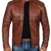 Biker Leather Jacket Austin Chocolate Brown Waxed Leather Jacket -Milani Jackets Shop Biker Leather Jacket 1 a42181f4 eac4 4430 8b3d 6b8d387aa87d