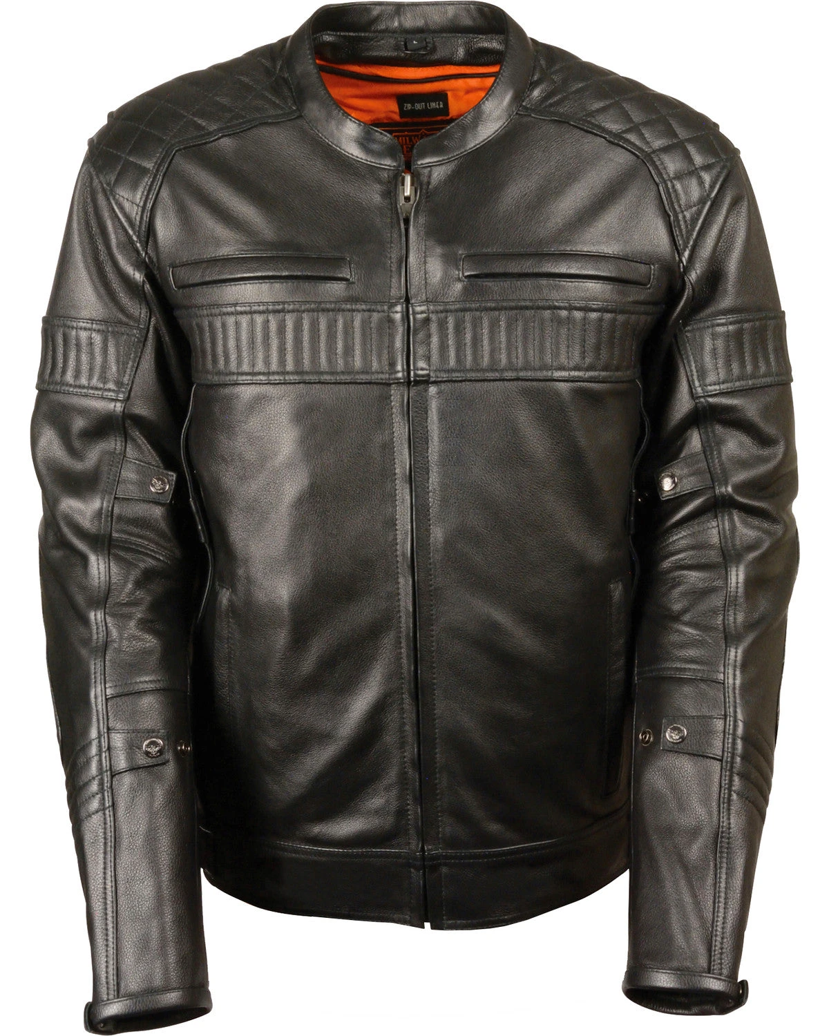 Biker Leather Jacket Men's Black Quilted Pattern Scooter Motorbike Leather Jacket 3 Biker Leather Jacket Men's Black Quilted Pattern Scooter Motorbike Leather Jacket