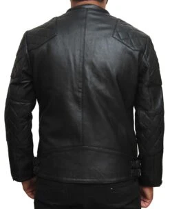 Biker Leather Jacket Mens BECKHAM Black Quilted Retro Biker Jacket -Milani Jackets Shop Biker Leather Jacket 2 9371a106 7e20 4477 aa37 2288d6d21688