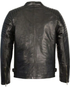 Biker Leather Jacket Men's Quilted Shoulders Snap Collar Leather Jacket -Milani Jackets Shop Biker Leather Jacket2 c46150ab 823c 4291 a442 7ee107fcaeec