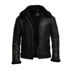Custom Made Black Aviator Fur Collar Genuine Leather Jacket -Milani Jackets Shop BlackAviatorFurCollarGenuineLeatherJacket