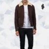 Shearling Leather Brown Shearling Fur Leather Jacket -Milani Jackets Shop CoffnerBrownShearlingFurLeatherJacket