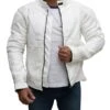 Custom Made Pure White Biker Leather Jacket -Milani Jackets Shop Cool white jacket