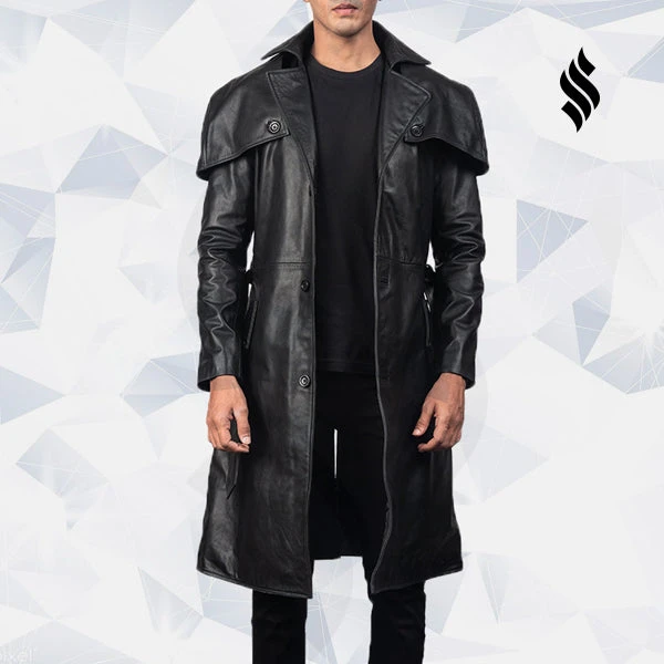 Shearling Leather Deux Black Leather Trench Coat 3 Shearling Leather Deux Black Leather Trench Coat
