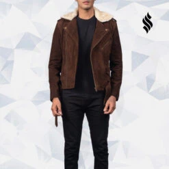 Shearling Leather Suede Shearling Leather Jacket