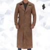 Shearling Leather Jackson Mens Leather Long Brown Trench Coat -Milani Jackets Shop JacksonMensLeatherLongBrownTrenchCoat