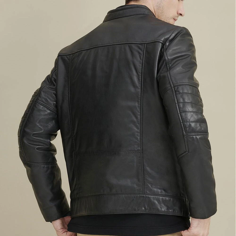 Biker Leather Jacket Men's Moto Biker Leather Jacket 4 Biker Leather Jacket Men's Moto Biker Leather Jacket - Image 2