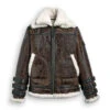 Shearling Leather Jacket Double Tone Brown Shearling Aviator Leather Jacket -Milani Jackets Shop Leather Jackets 1