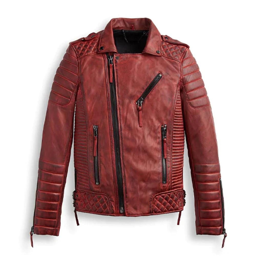 Biker Leather Jacket Men Red Biker Leather Motorbike Jacket 3 Biker Leather Jacket Men Red Biker Leather Motorbike Jacket