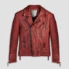Biker Leather Jacket Men Red Waxed Biker Leather Motorcycle Jacket -Milani Jackets Shop Leather Jackets 1 50ab961c 0475 4402 9f83 7fa6863a7a55
