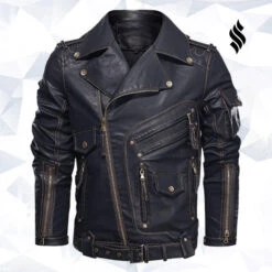 Shearling Leather Black Leather Motorcycle Leather Jacket