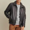 Biker Leather Jacket Lined Leather Bomber