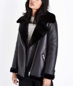Shearling Leather Locke And Key Dodge Jacket