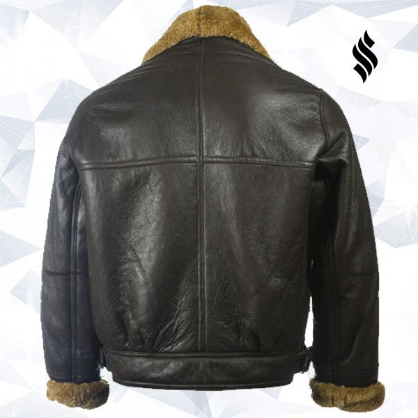 Custom Made Men Black B3 Sheepskin Jacket 4 Custom Made Men Black B3 Sheepskin Jacket - Image 2