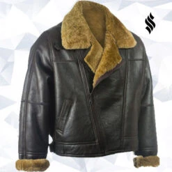 Custom Made Men Black B3 Sheepskin Jacket 7 Custom Made Men Black B3 Sheepskin Jacket -Milani Jackets Shop Men Black Sheepskin Jacket