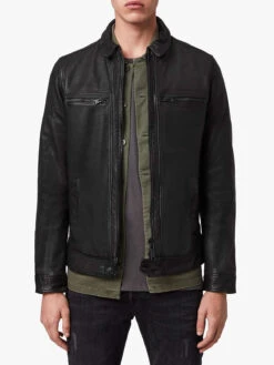Custom Made Men Solid Black Leather Jacket -Milani Jackets Shop Men Solid Black Leather Jacket