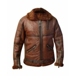 Custom Made Men Aviator Leather Jackets -Milani Jackets Shop MenAviatorBrownLeatherJacket