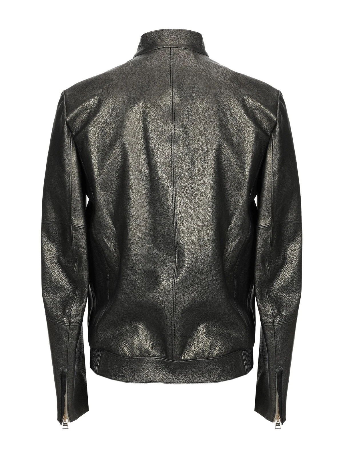 Custom Made Men Shinny Jet Black Leather Jacket 4 Custom Made Men Shinny Jet Black Leather Jacket - Image 2