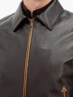 Custom Made Men Traditional Black Leather Jacket -Milani Jackets Shop MenTraditionalBlackLeatherJacket4